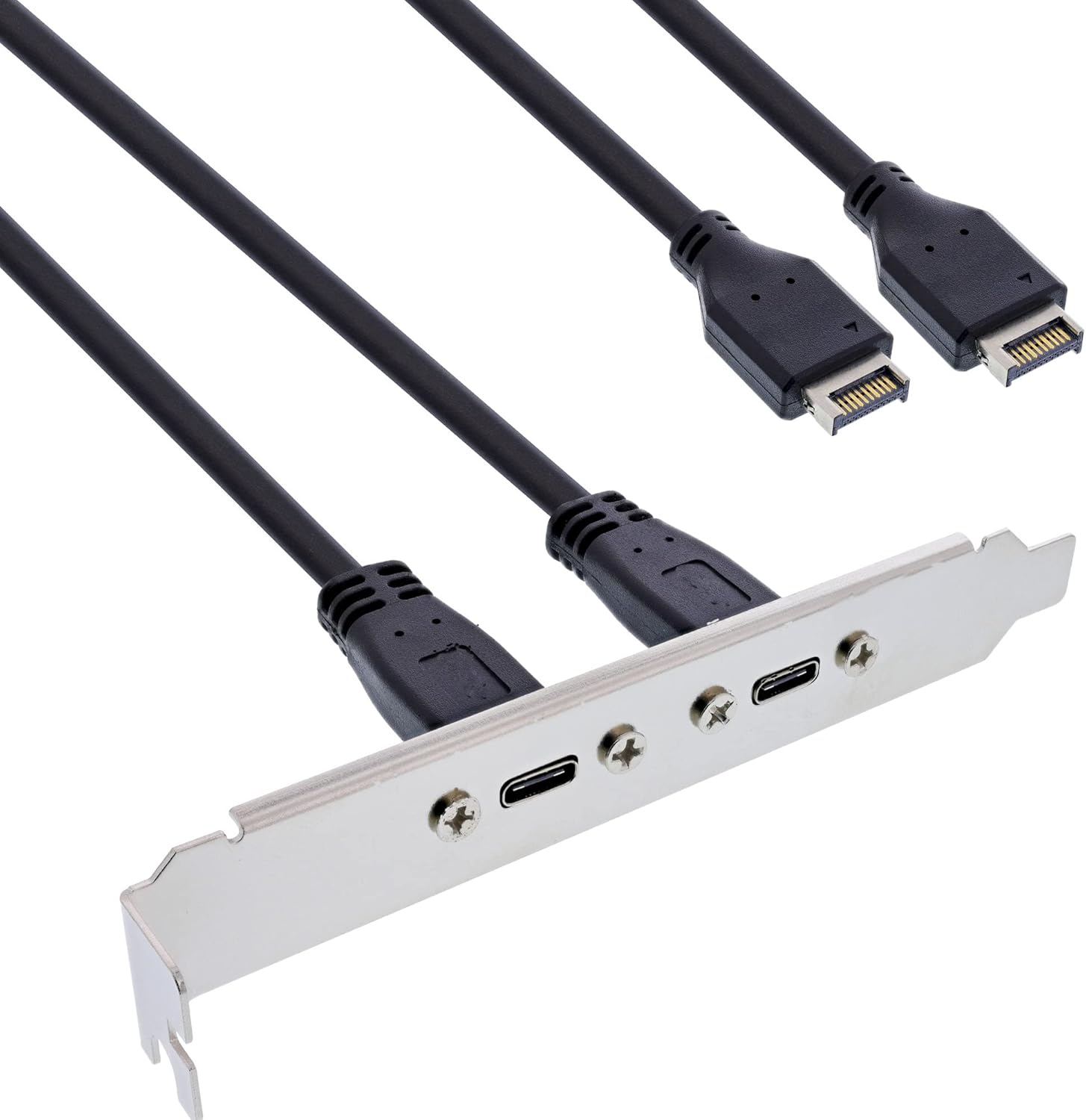 Dual USB-C PCI-E bracket adapter for motherboard front panel connection