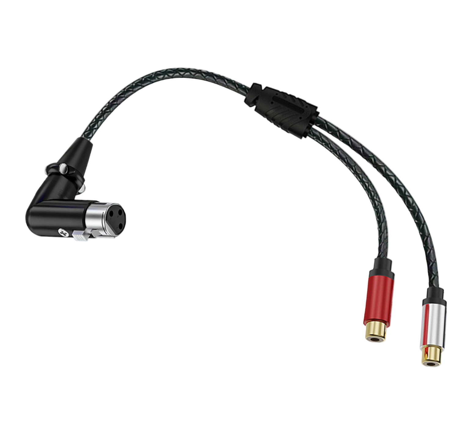 Dual RCA Female to Angled XLR Female Cable – 3Pin XLR to 2 RCA Y Splitter Patch Cord for Microphone, Mixer, Amplifier, Stereo System