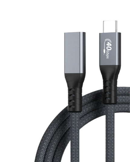 USB4 Extension Cable 40Gbps Data Transfer, 100W PD Fast Charging, Type-C M/F Compatible with Thunderbolt 3