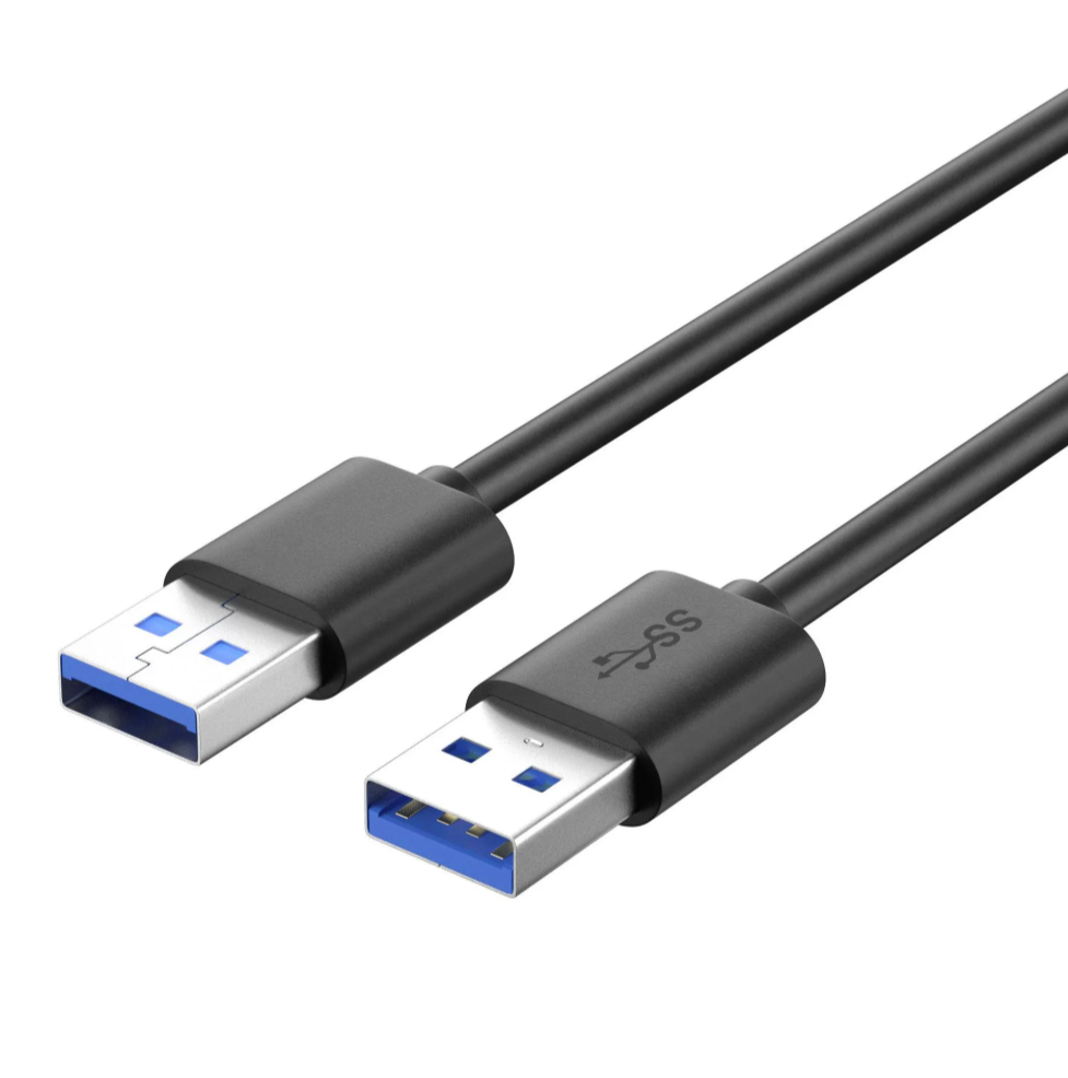 USB 3.0 Male to Male Data Cable, Dual A Plug, Bi-Directional High-Speed Transfer for Hard Drive Enclosures & Data Sync