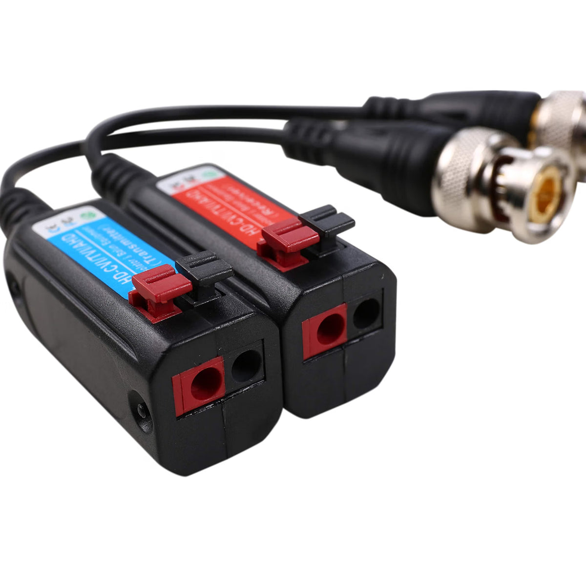 HD-TVI CVI AHD ground loop isolator balun with BNC connectors