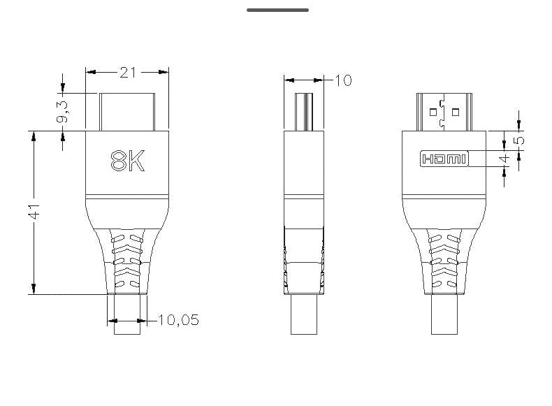 HDMI 2.1 pure copper video audio cable 8k