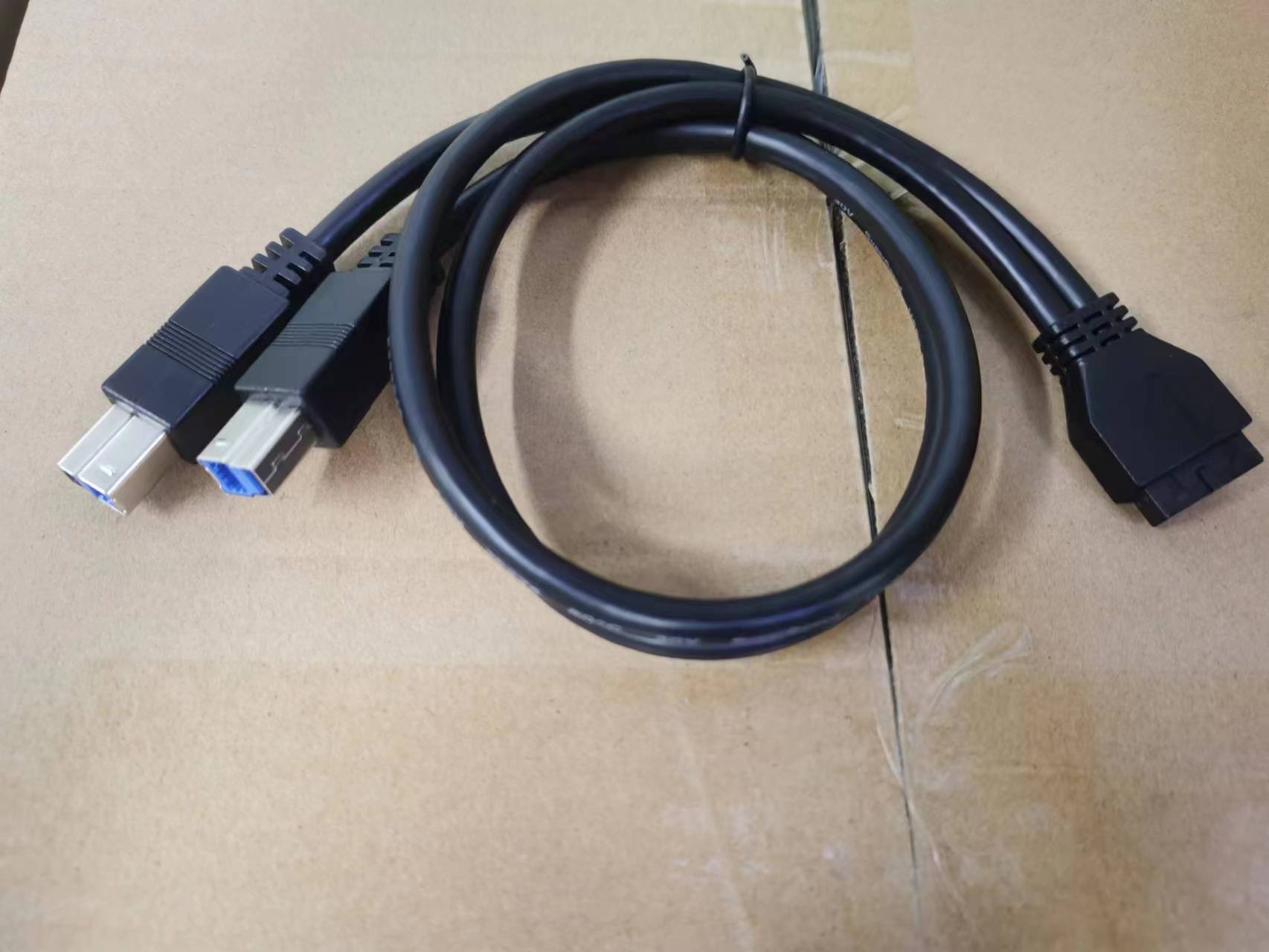 USB 3.0 19 Pin Female to Dual USB Type B Male Printer Splitter Cable