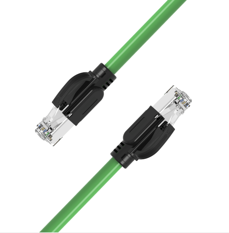 Industrial PROFINET Type C CAT6A trailing cable with straight RJ45 male connectors