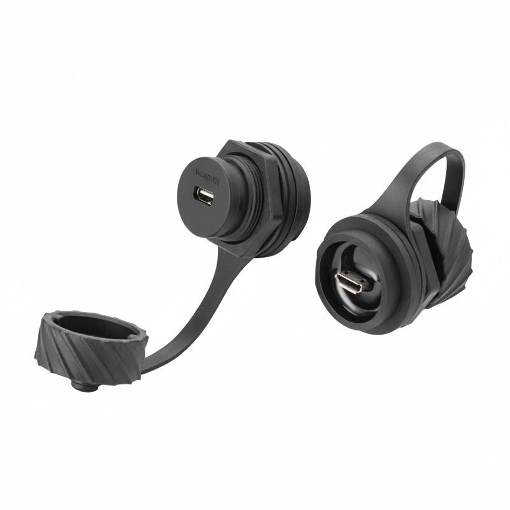 IP68 waterproof Micro USB panel mount connector