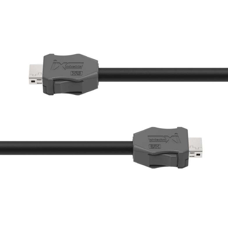 HDMI cable with connectors on a white background