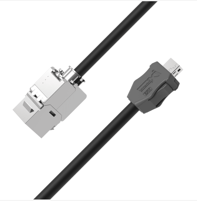 IX A-key to RJ45 keystone jack CAT6A industrial Ethernet cable