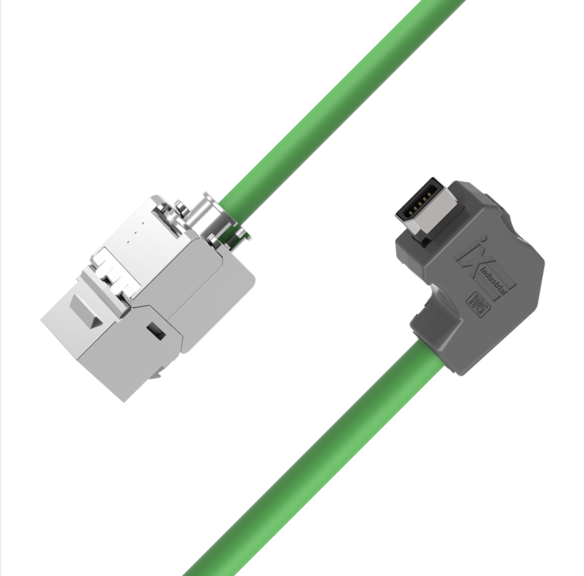 ix A-key down-angled to RJ45 keystone CAT6A industrial Ethernet cable