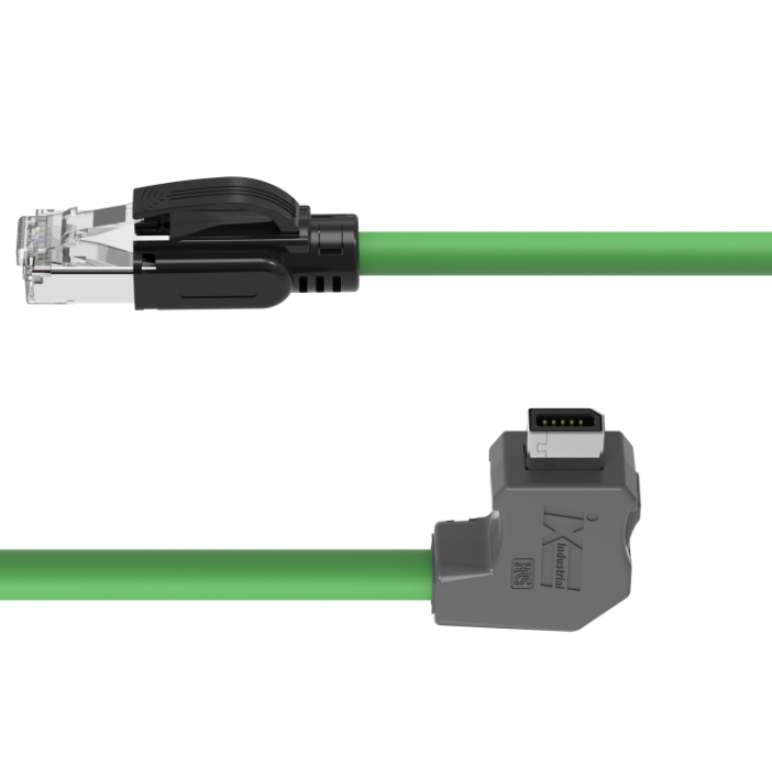 ix A-key to RJ45 CAT6A industrial Ethernet cable