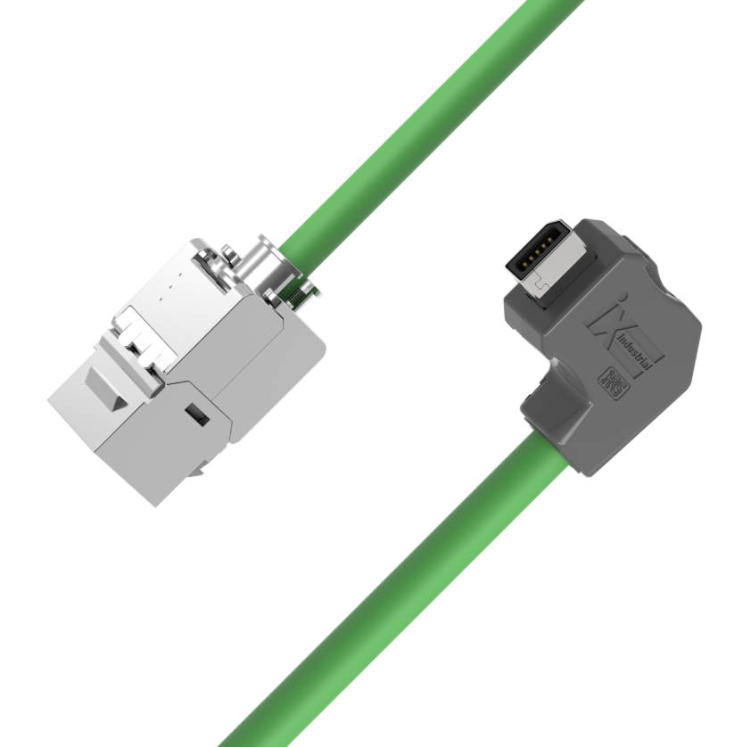 ix A-key up-angled to RJ45 keystone CAT6A industrial Ethernet cable