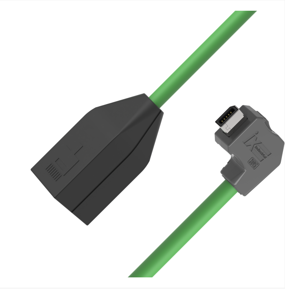 ix A-key upward angled to RJ45 female CAT6A industrial Ethernet cable