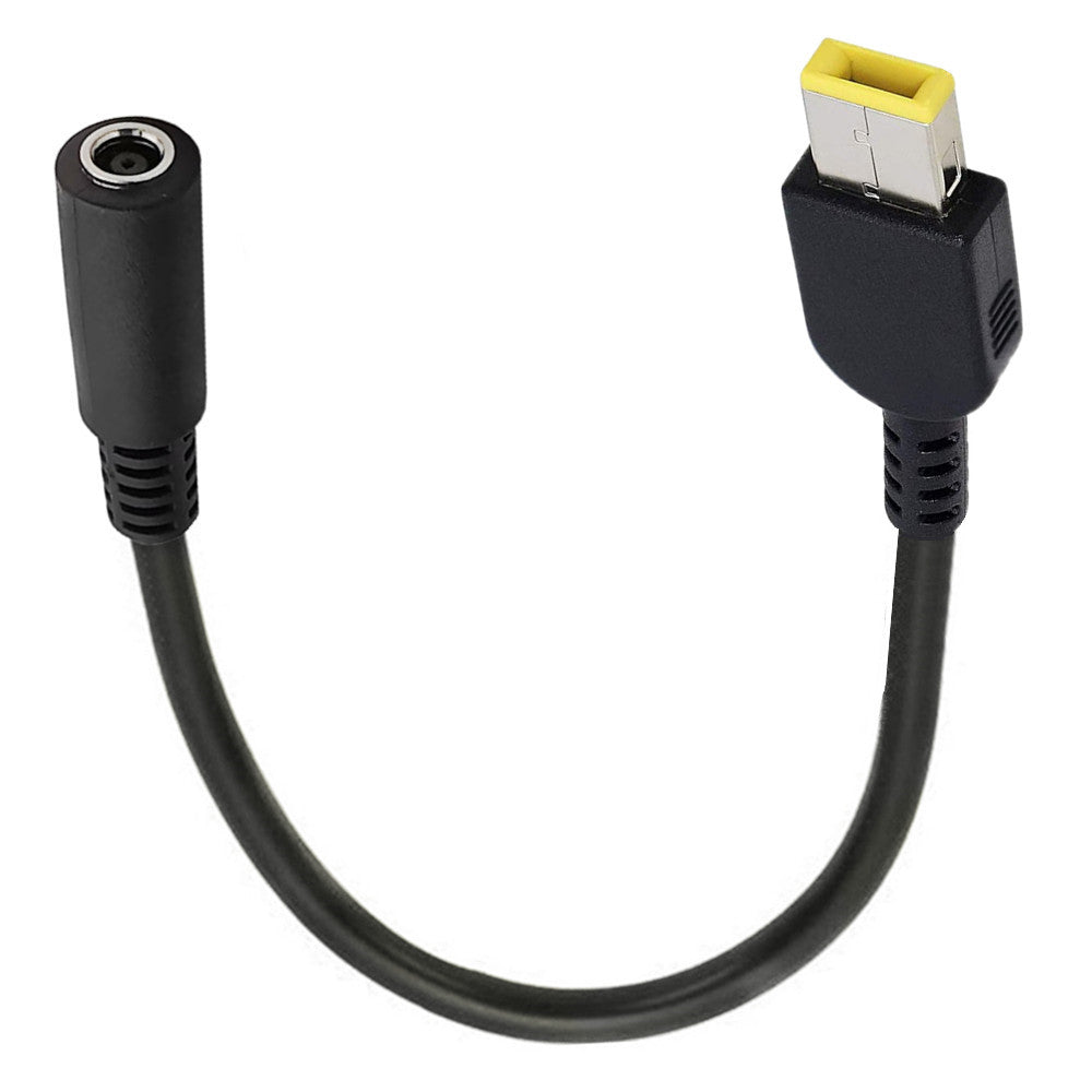 Lenovo slim tip power connector close up yellow tip
