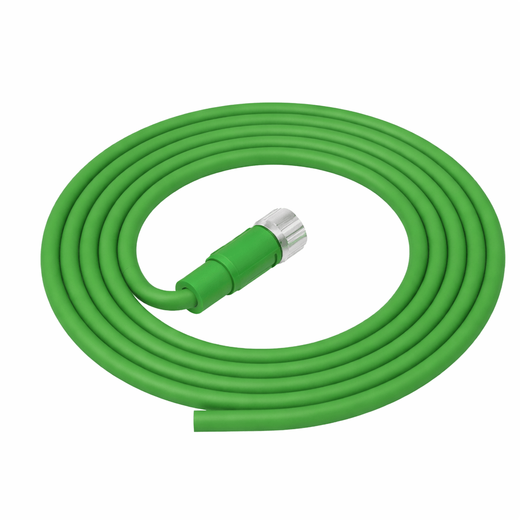 Industrial M12 A-code 3-pole female connector with open cable end