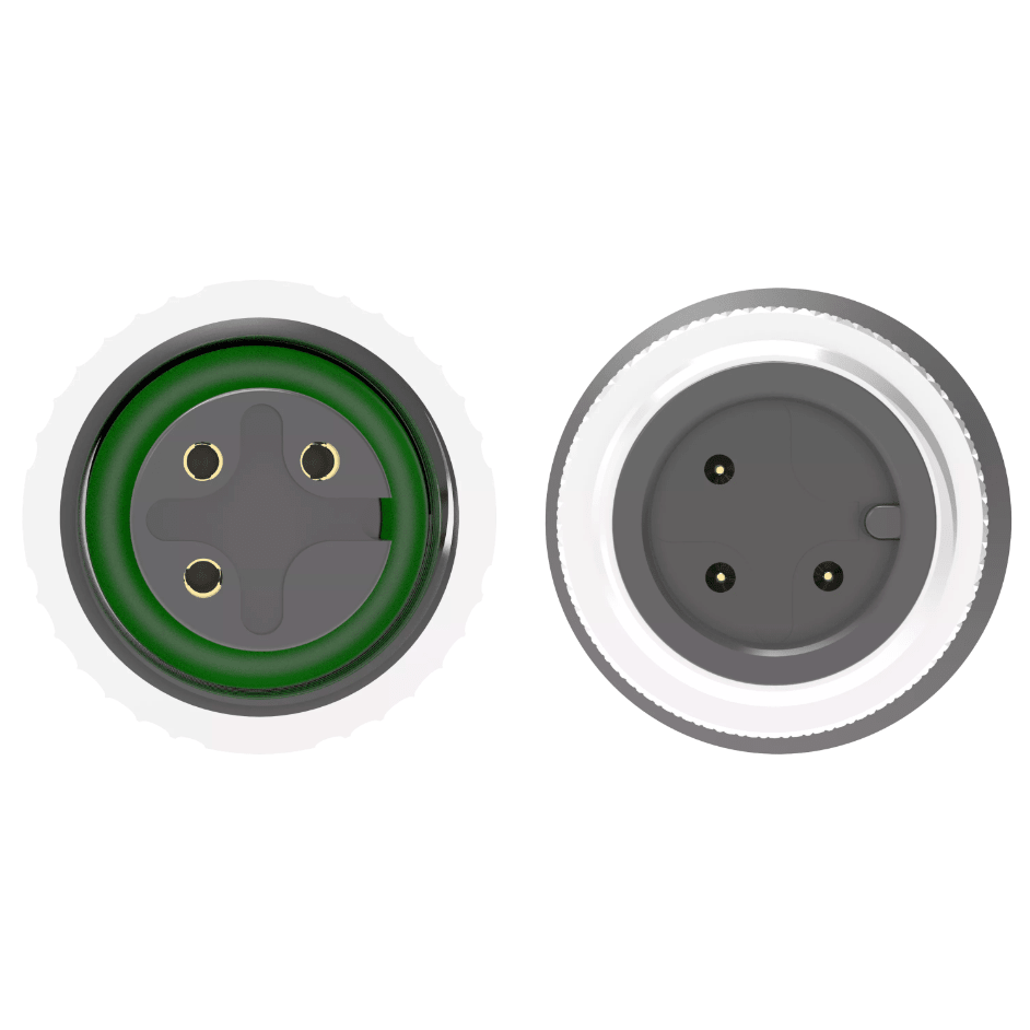 Green M12 A-code 3-pole industrial automation cable assembly