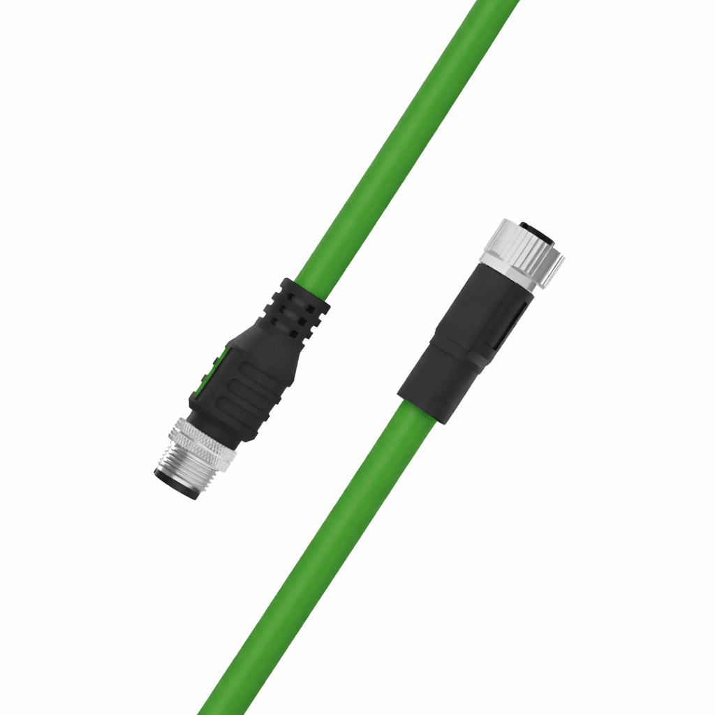 M12 A-Coded Male to Female 5-Pin Sensor Cable – Unshielded PUR Drag Chain, IP67