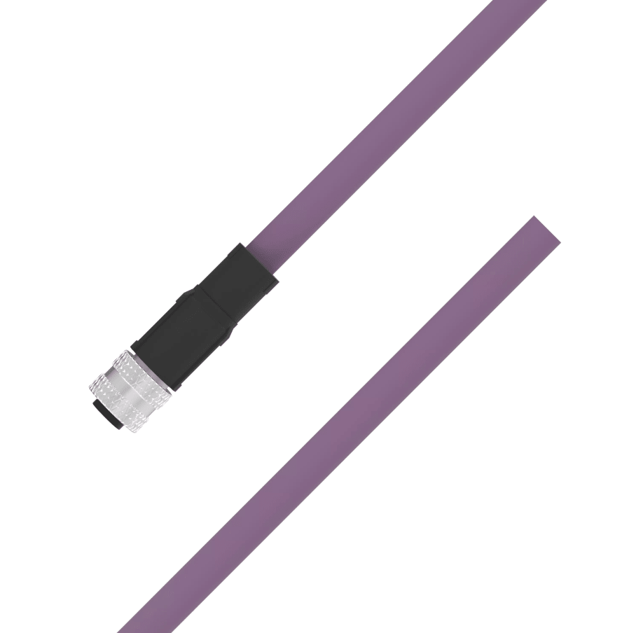 M12 B-coded female straight to open 4-pin PUR fieldbus cable