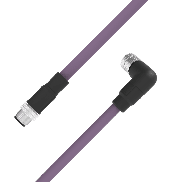 M12 B-coded male to female right-angle 4-pin sensor cable