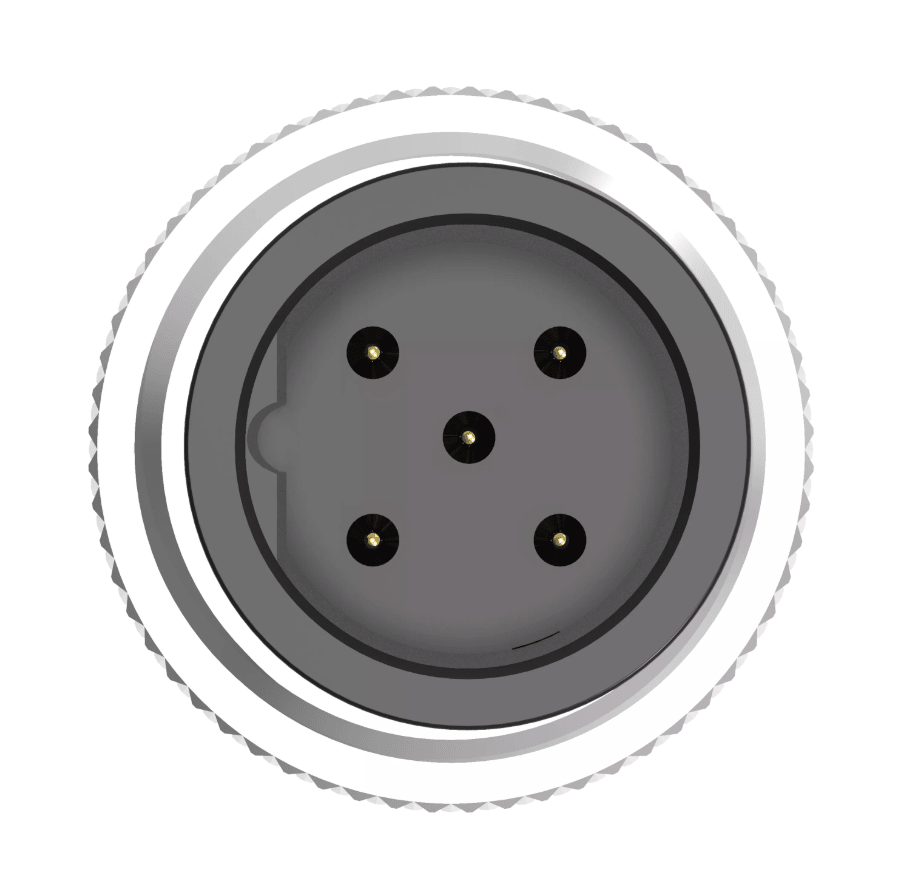 Red lilac shielded M12 B-code industrial cable assembly