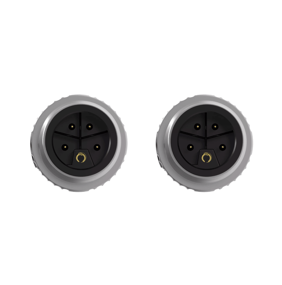 Grey PUR M12 L-code 2.5mm² drag chain power cable assembly