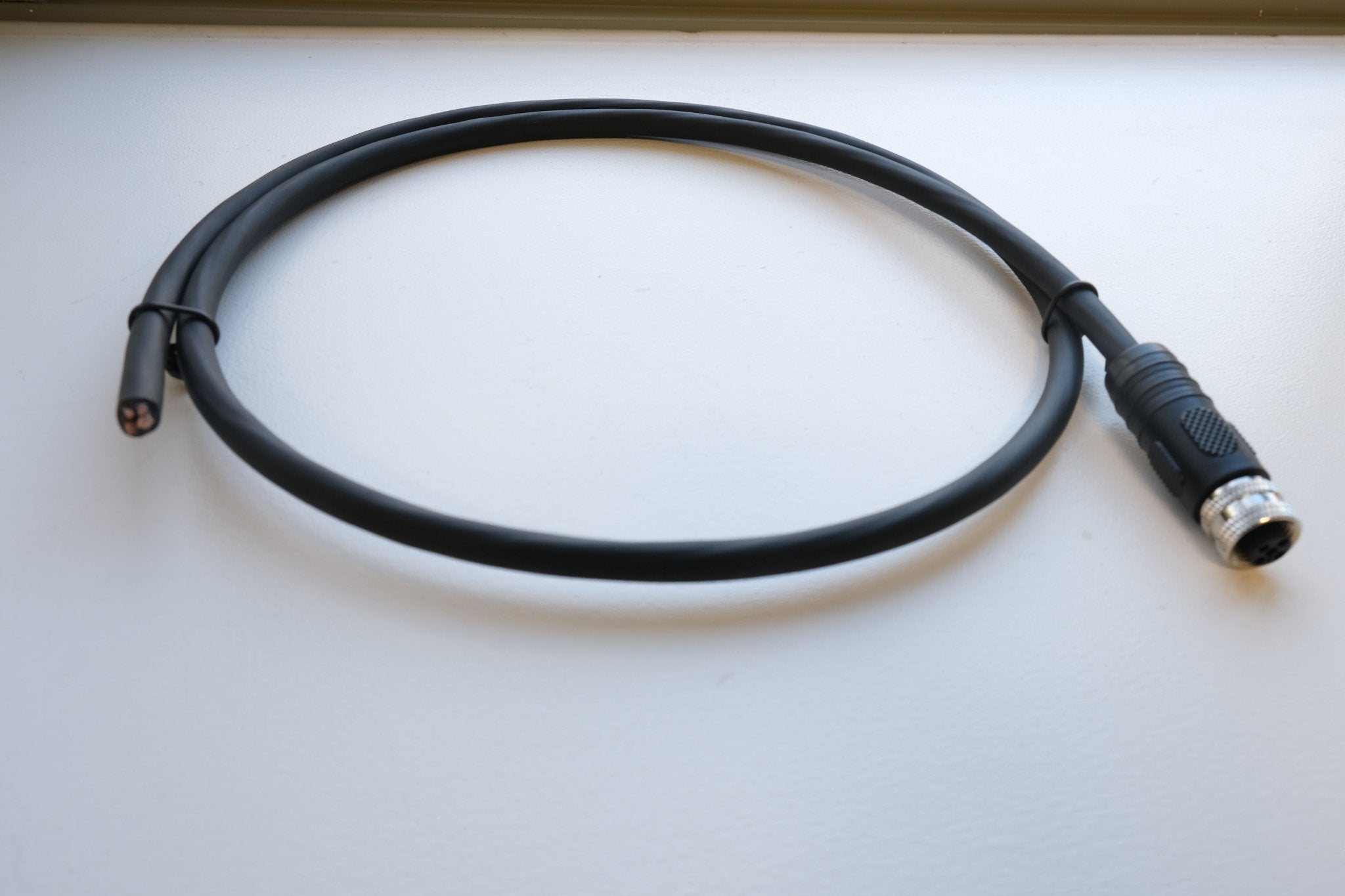 m12 t code power cable open wire