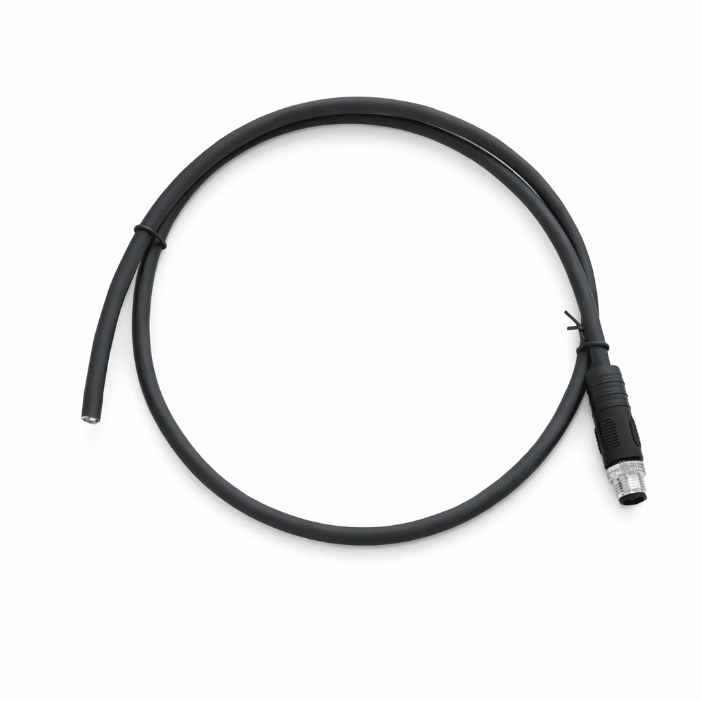 M12 T Code 4 pin male to open power cable PUR jacket