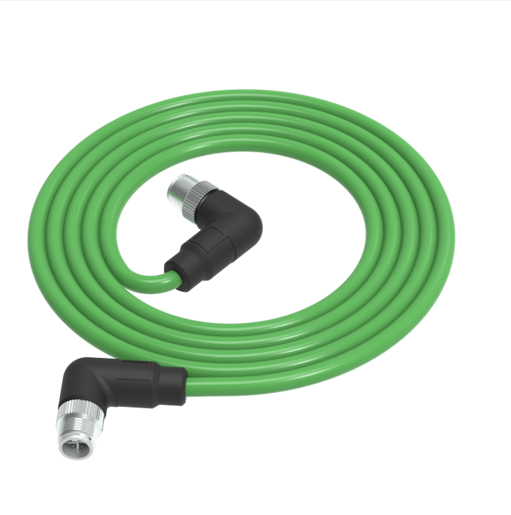 Industrial M12 X-code CAT6A shielded drag chain cable