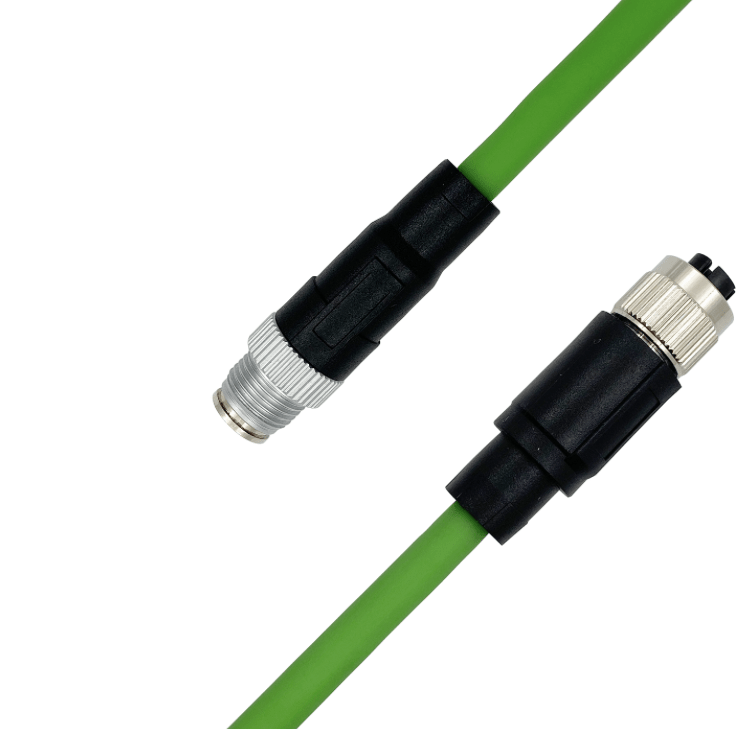 M12 X-coded male to female 10G CAT6A Ethernet cable