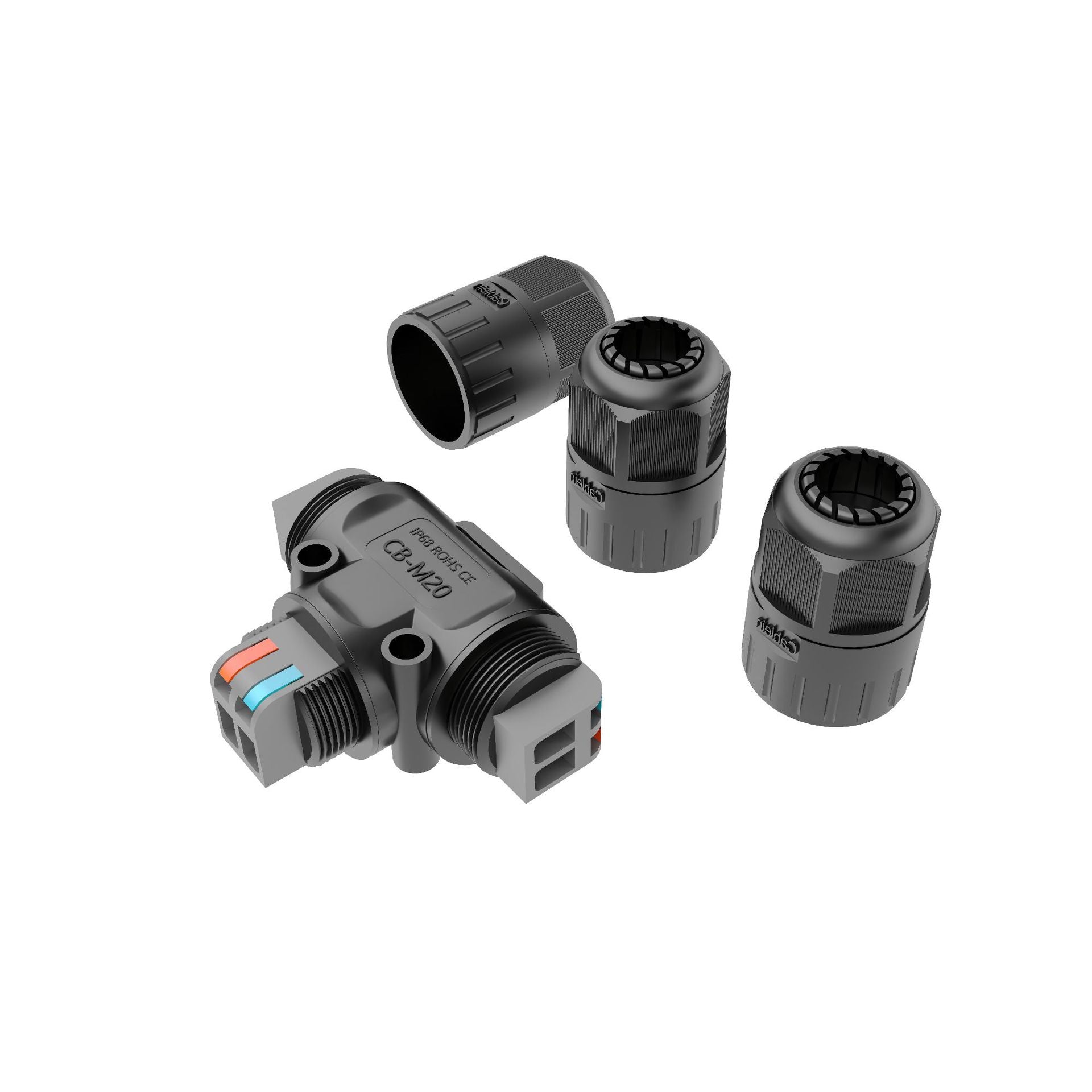 M20 2 pin T type waterproof cable connector