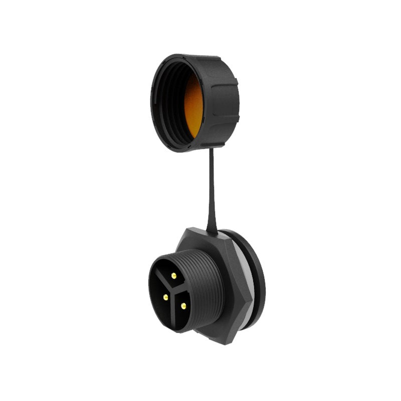 M20 3 pin panel mount connector front view