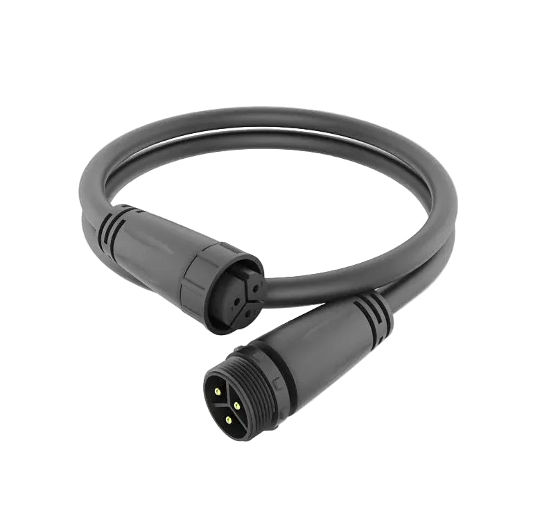 M20 3 pin waterproof extension cable front view