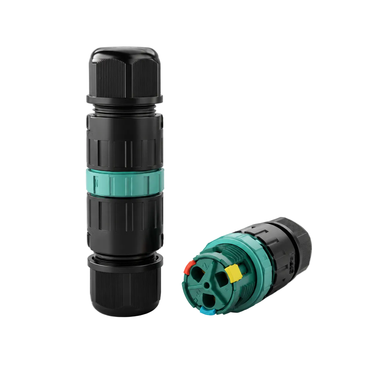 M23 3 pin waterproof cable connector front view