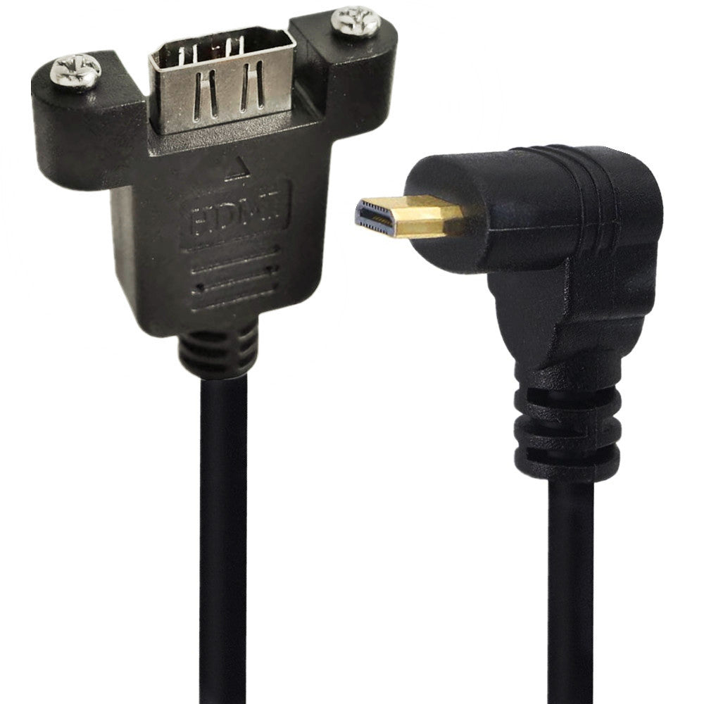 micro hdmi to hdmi female panel mount 4k adapter cable