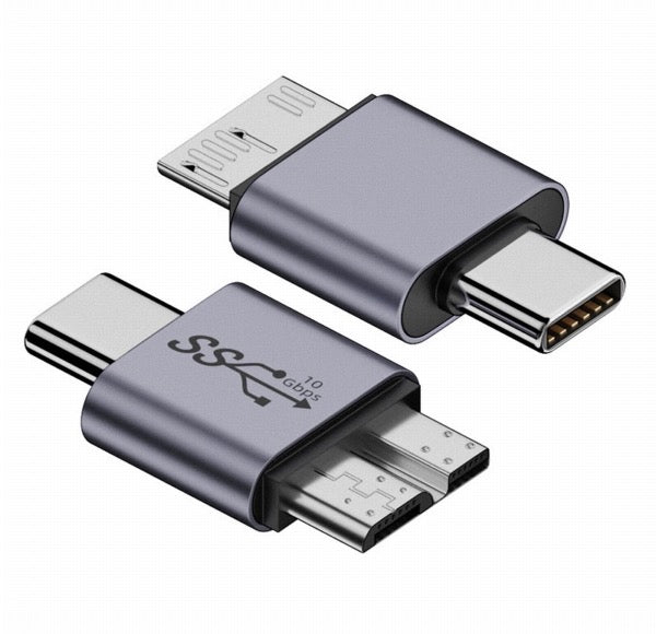 Micro USB 3.0 male to USB-C male data charging adapter
