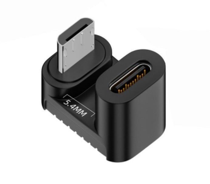 Micro USB 5 pin male to USB C female U shape charging and data adapter