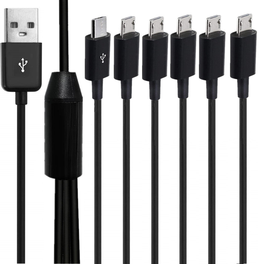 Micro USB 6 way charging splitter cable multiple connectors