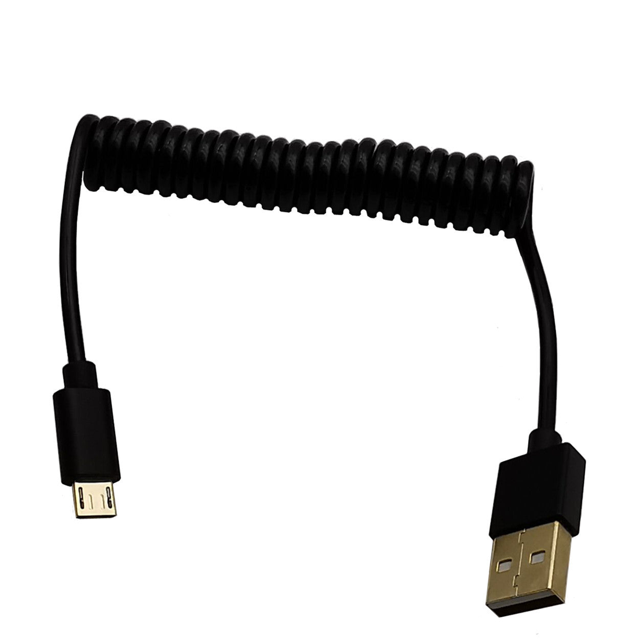 Micro USB coiled cable extended length 1m 3m