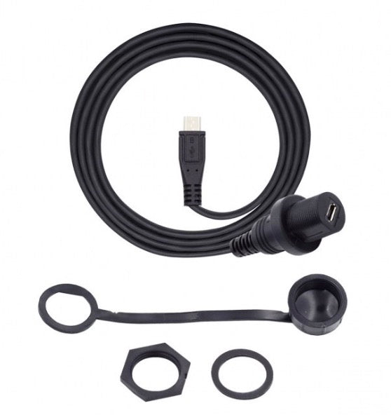 Micro USB female panel mount socket with waterproof cover