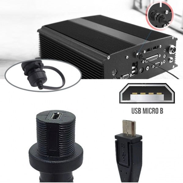Panel mounted Micro USB cable installation example