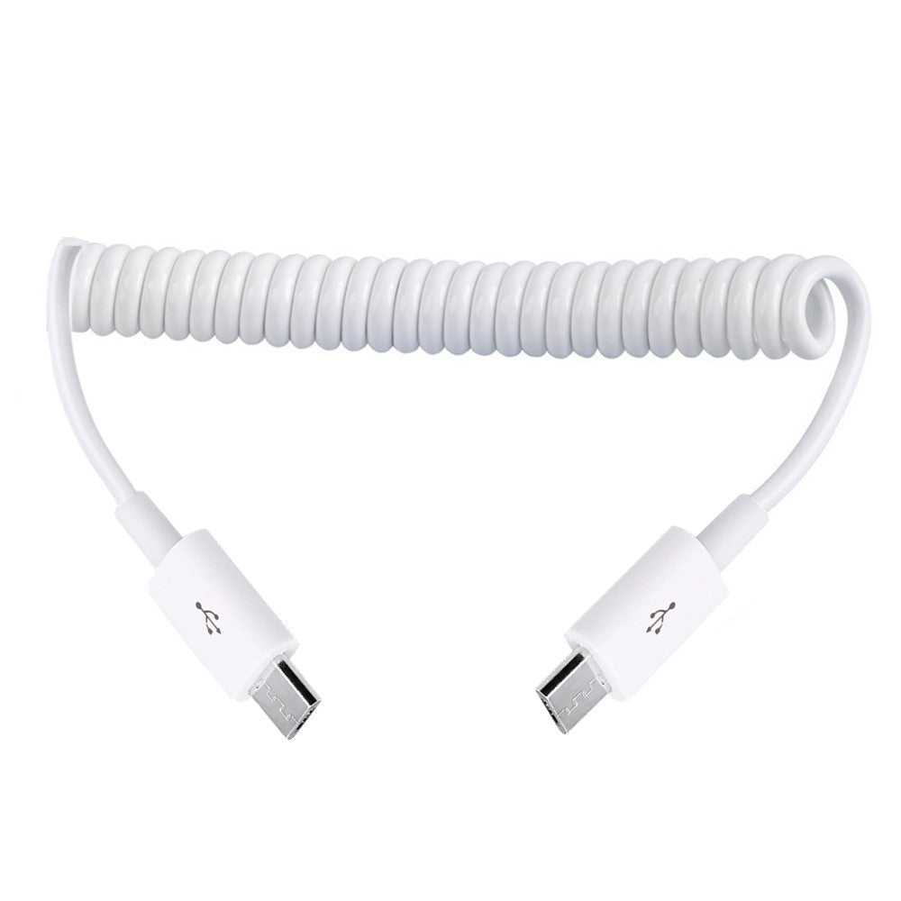 Micro USB OTG coiled cable extended length view