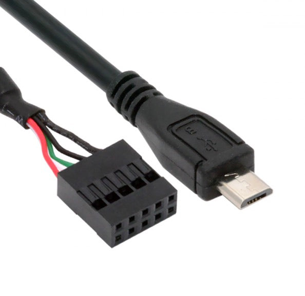 Micro USB male connector and USB 2.0 motherboard 9 pin header female adapter cable
