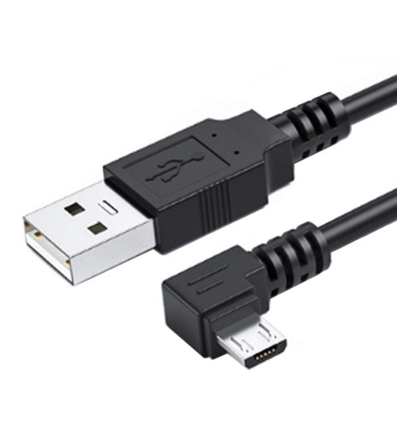 Micro USB 5 pin to USB A left angle data charge cable 1.5m