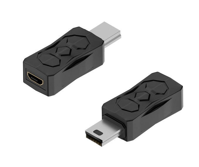 Mini USB 5 pin male to Micro USB 5 pin female adapter for charging and data transfer