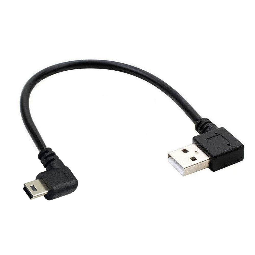 Mini USB B right angle connector detail black cable