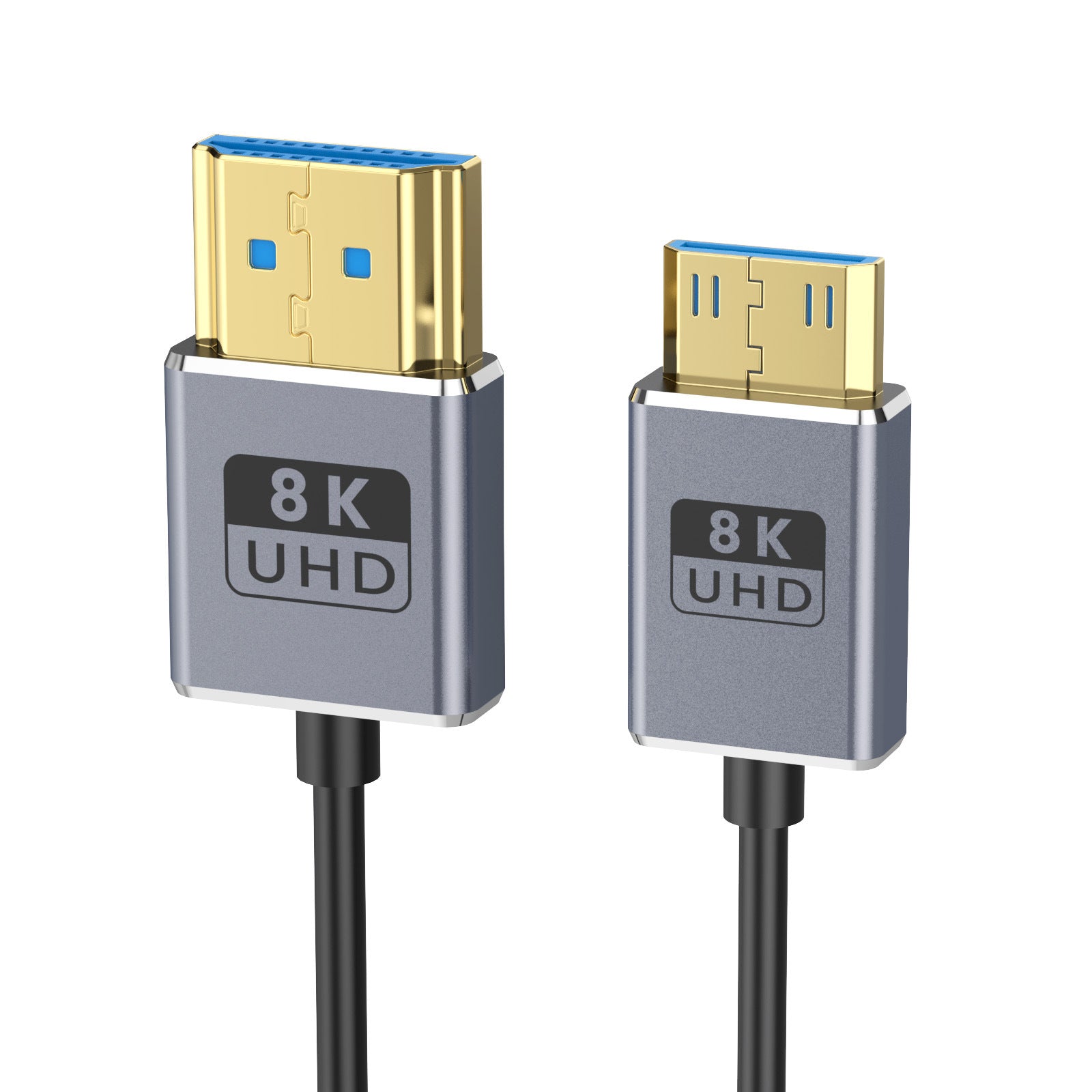 Mini HDMI to HDMI 2.1 Coaxial Extreme Slim Cable, 8K@60H Ultra High Speed 48Gbps