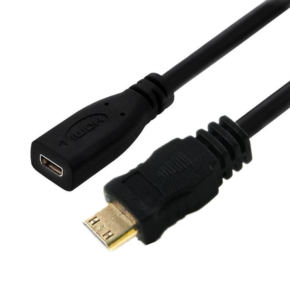 Micro HDMI 1.4 Socket Female to Mini HDMI Male Extension Cable 0.2m