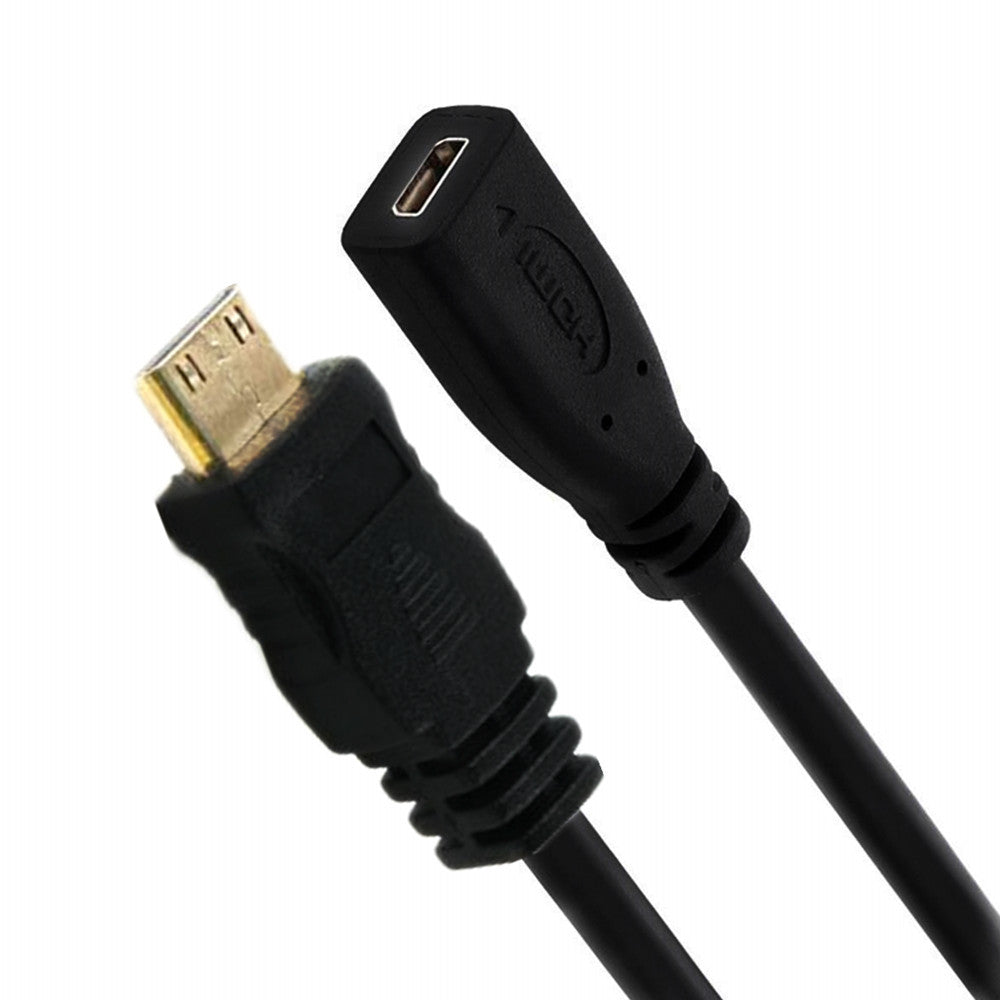 Micro HDMI 1.4 Socket Female to Mini HDMI Male Extension Cable 0.2m