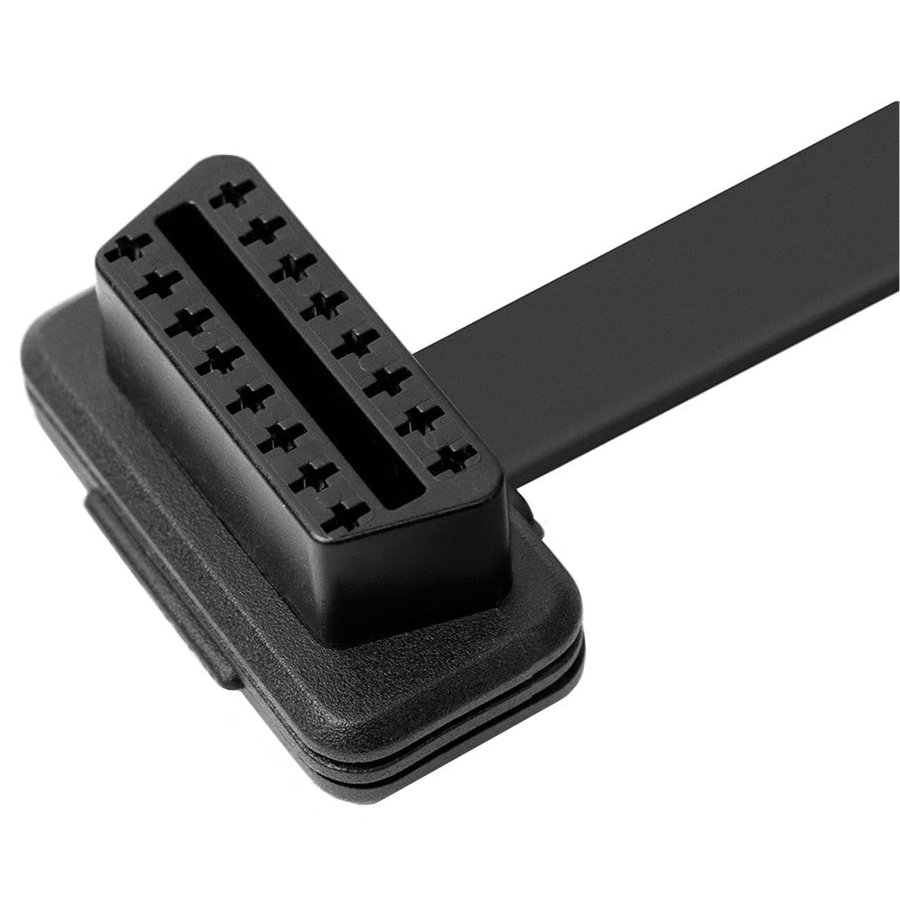 flat OBD2 male and dual female connectors close up