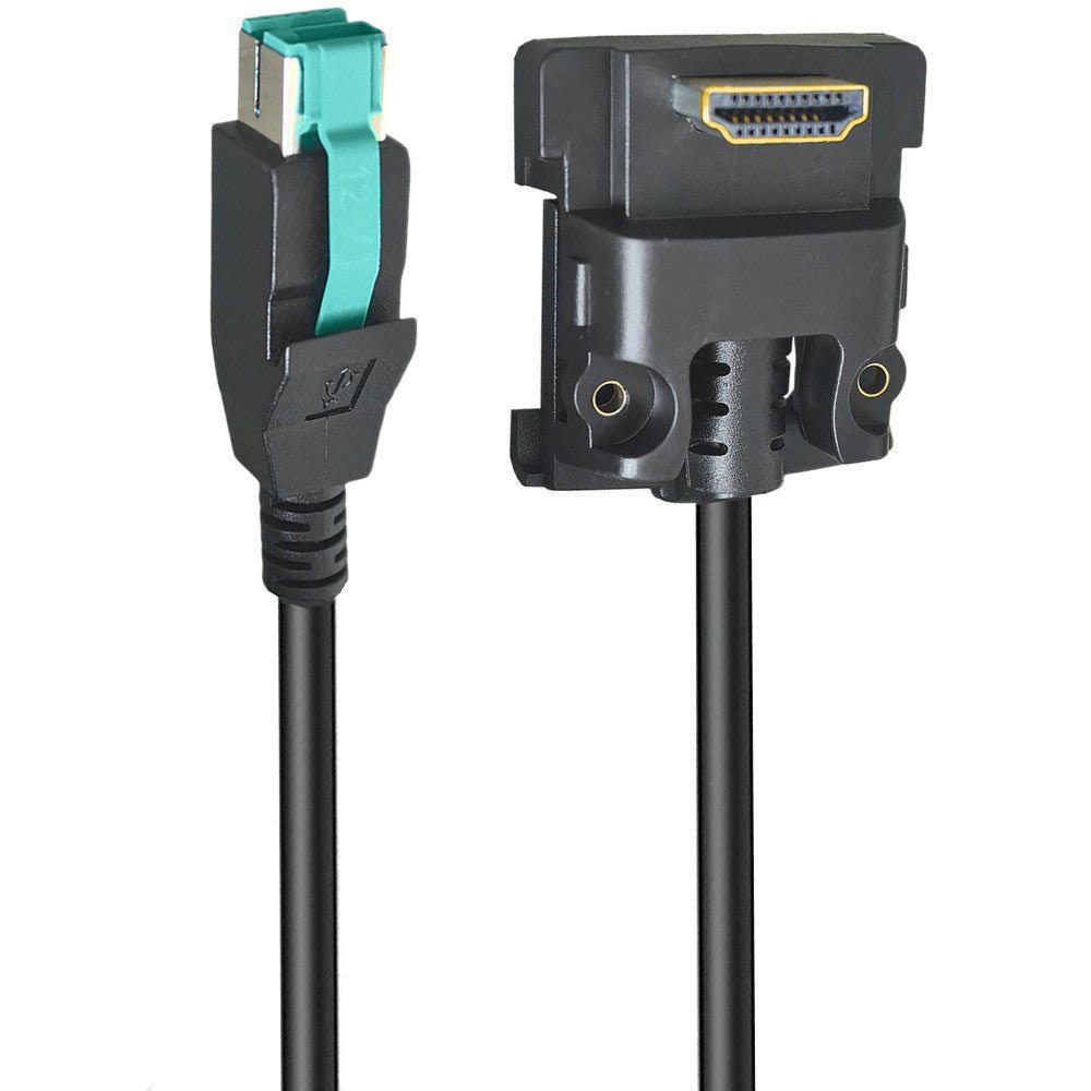 HDMI cable with connectors on a white background