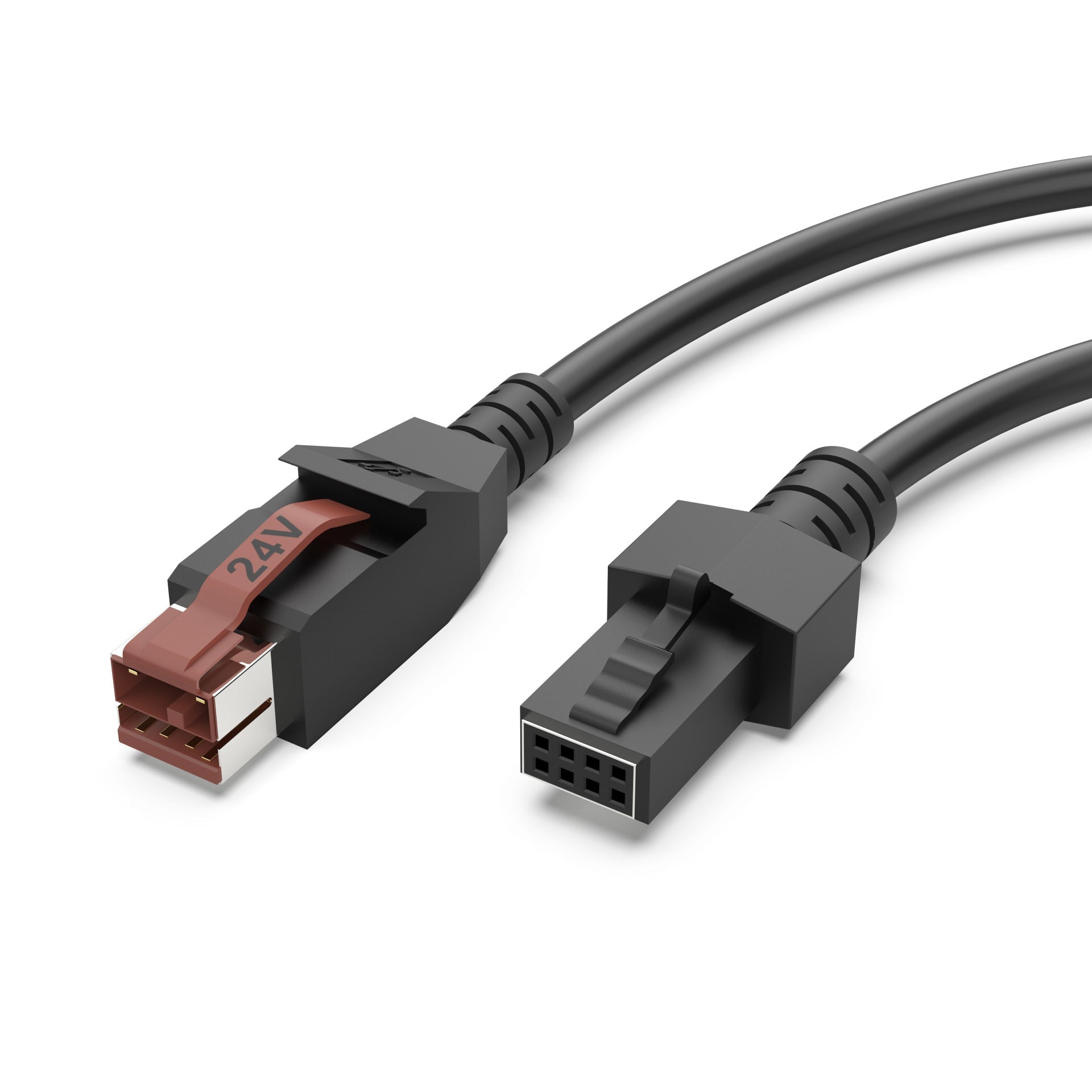 Powered USB 24V to USB-B and 3 pin DIN Y cable for POS printer