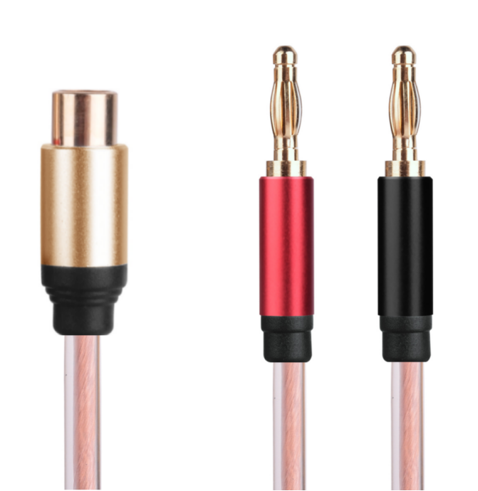 RCA female to dual banana plug speaker cable